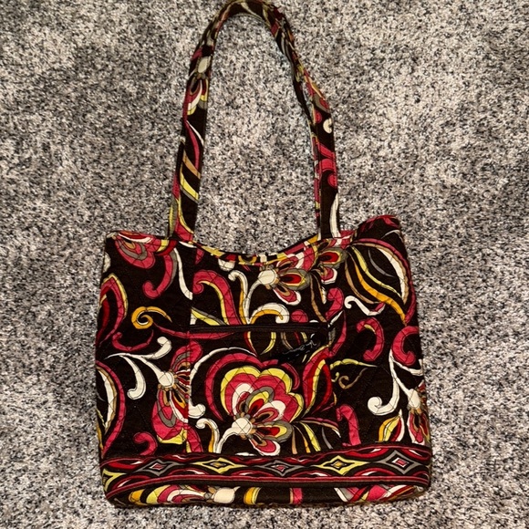 Vera Bradley Black and Red Tote Bag with Intricate Design - Picture 1 of 6